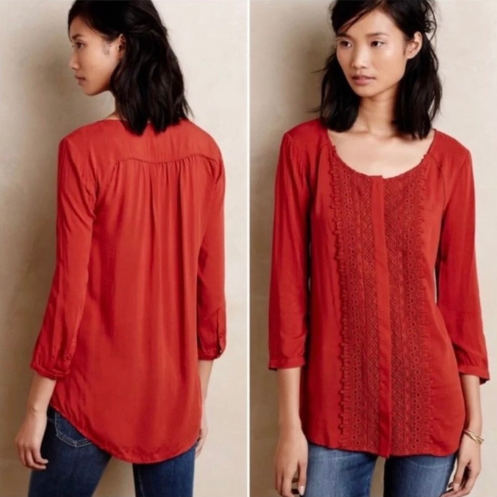 Anthropologie Maeve Boho Peasant Blouse Size 4
